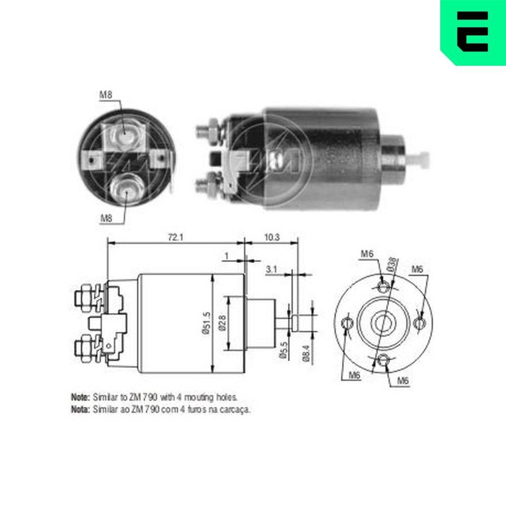 Magneettikytkin, käynnistin ERA ZM791 ERA ZM791: Startin rele Nissan ALMERA 2017