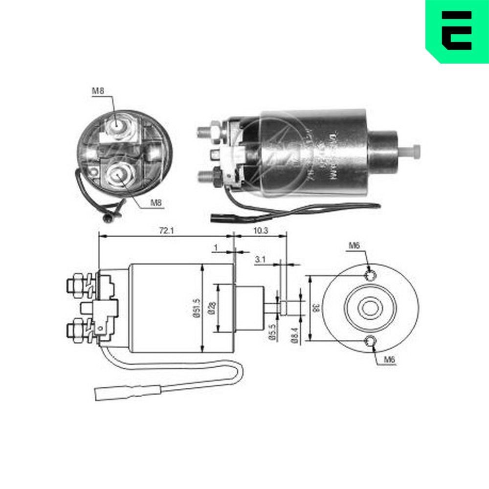 Magneettikytkin, käynnistin ERA ZM798 ERA ZM798 MITSUBISHI L 200 2007 Startin solenoidi