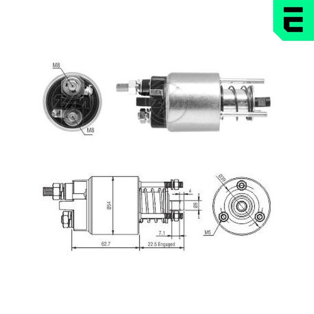 Μαγνητικός διακόπτης, μίζα ERA ZM9395 ERA ZM9395 Μαγνητικός διακόπτης Fiat PANDA 2007