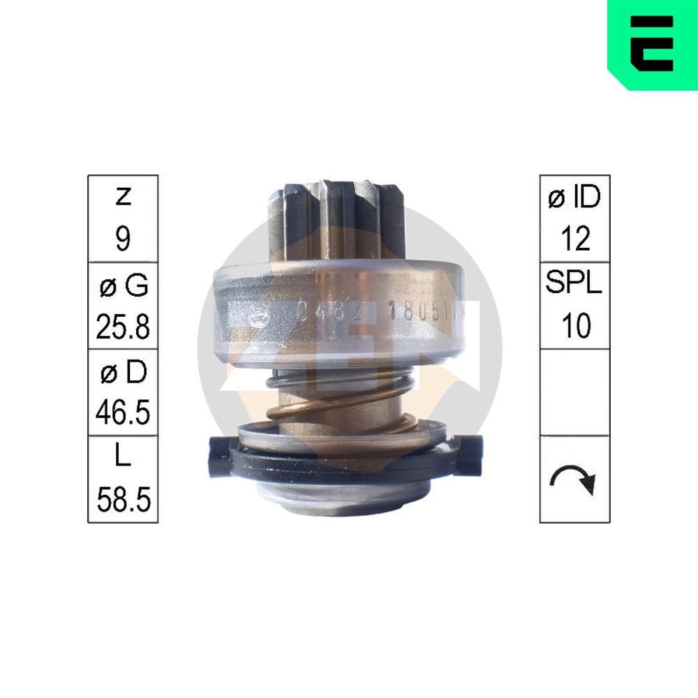 ERA Engrenagem de roda livre, motor de arranque ZN0482 Engrenagem de roda livre, motor de arranque ERA Fiat FIORINO ZN0482