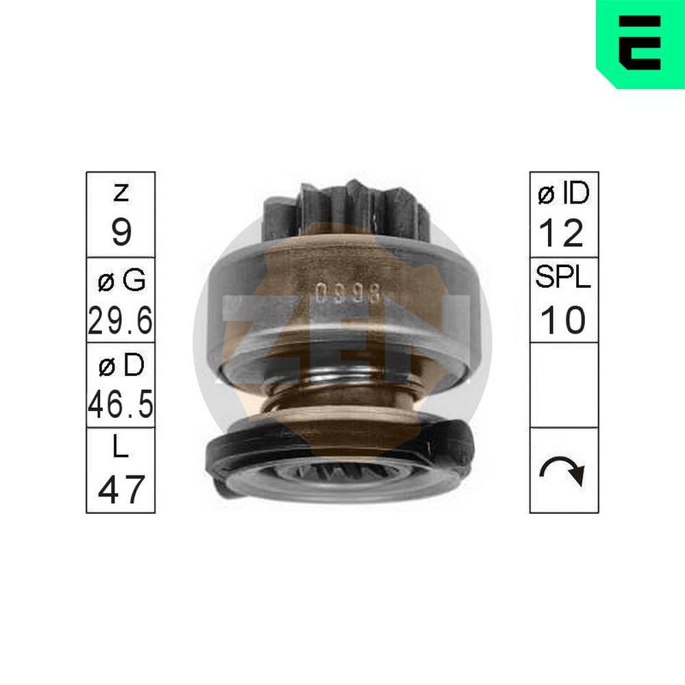 ERA Frihjulsväxel, startmotor ZN0998 ALFA ROMEO frihjulsväxel, startmotor ERA ZN0998