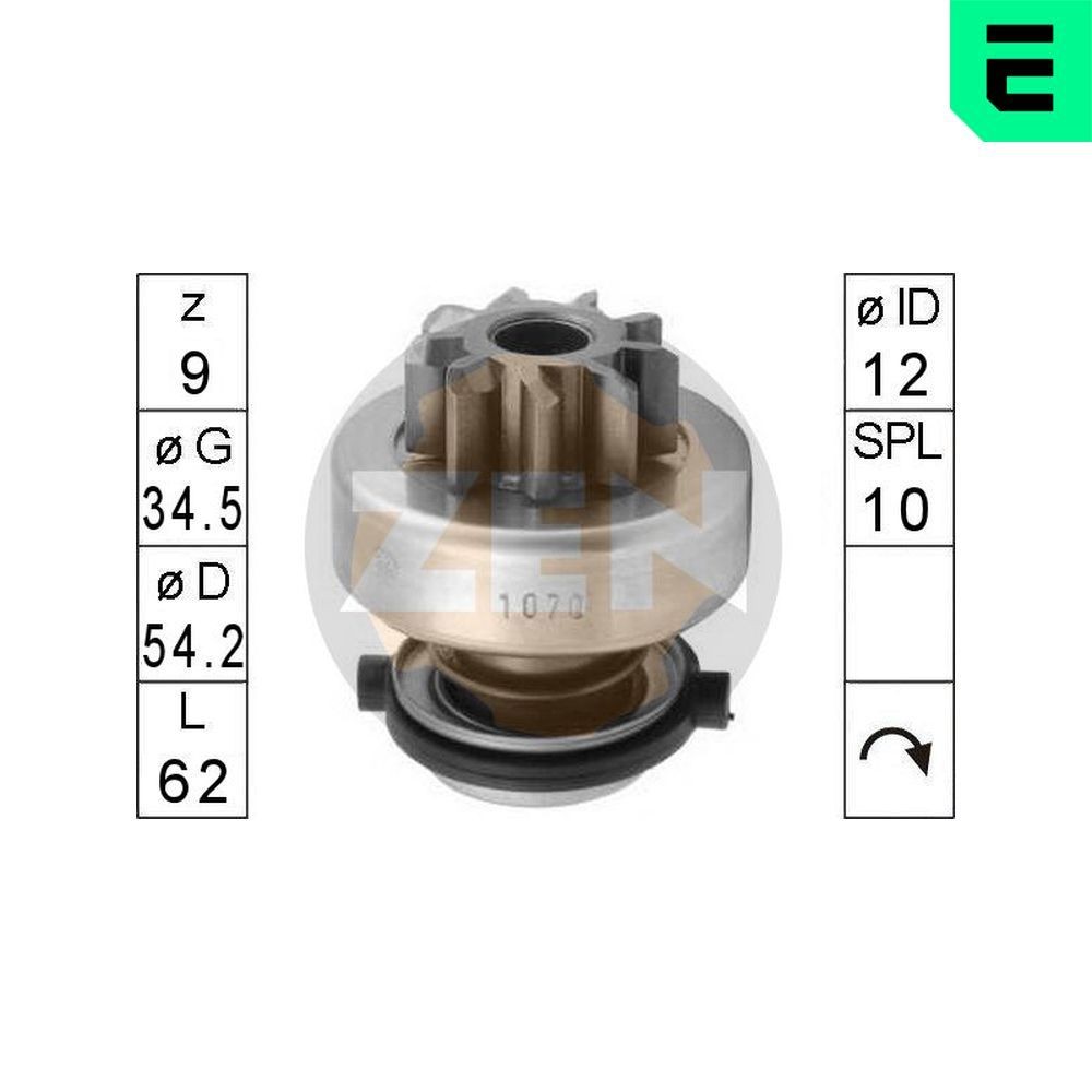 ERA Engrenagem de roda livre, motor de arranque ZN1070 ERA ZN1070 Engrenagem de roda livre, motor de arranque