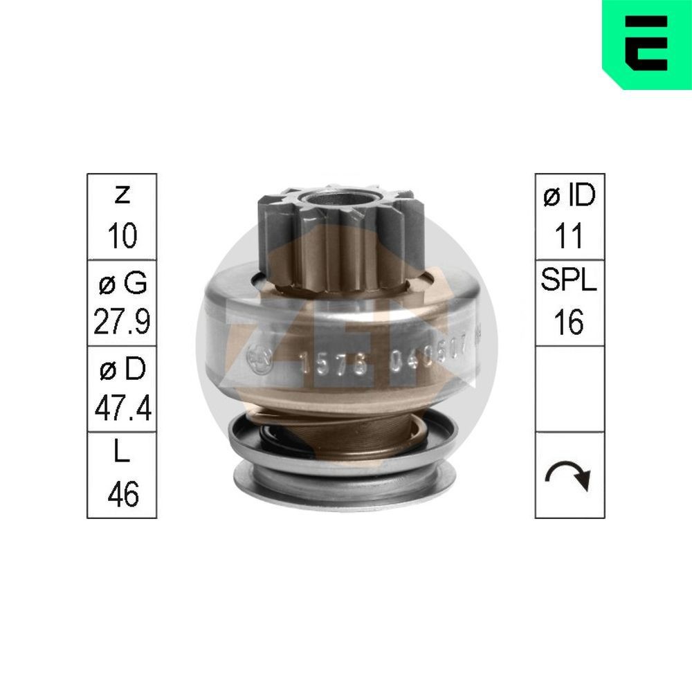 ERA Frihjulsväxel, startmotor ZN1576 ERA ZN1576 Frihjulsväxel, startmotor Peugeot Partner Skåpbil original