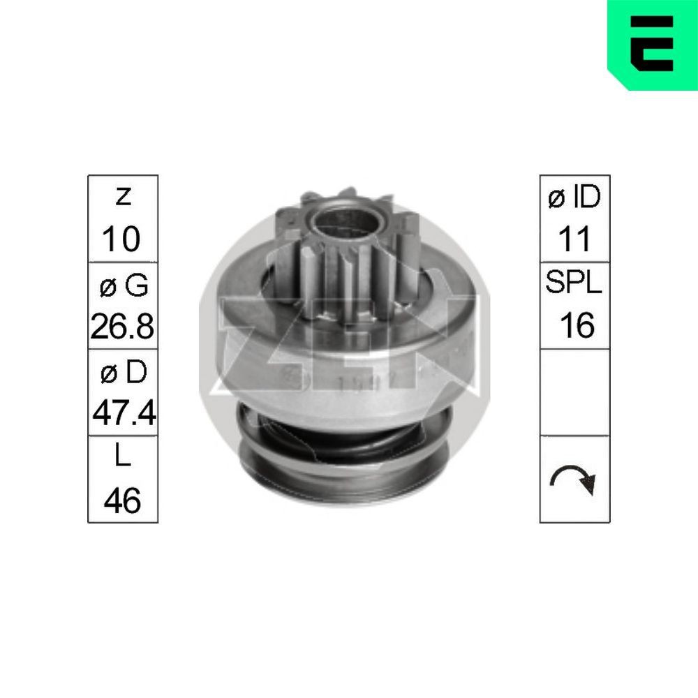 ERA Friløbsgear, starter ZN1597 Friløbsgear, starter ERA Chrysler GRAND VOYAGER ZN1597