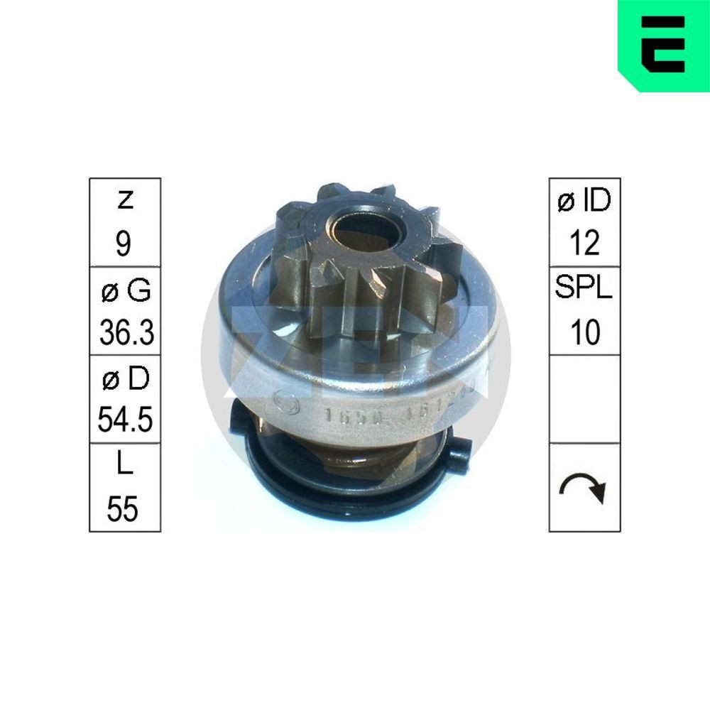 ERA Frihjulsväxel, startmotor ZN1650 ERA ZN1650 Frihjulsväxel, startmotor Peugeot 208 1 original