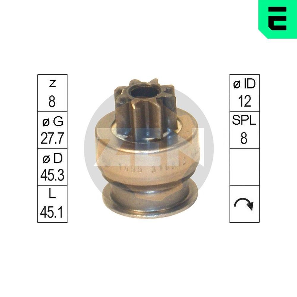 ERA Frihjulsväxel, startmotor ZN1695 Byta Frihjulsväxel, startmotor KIA Sephia I Hatchback (FA) kostnad ERA ZN1695