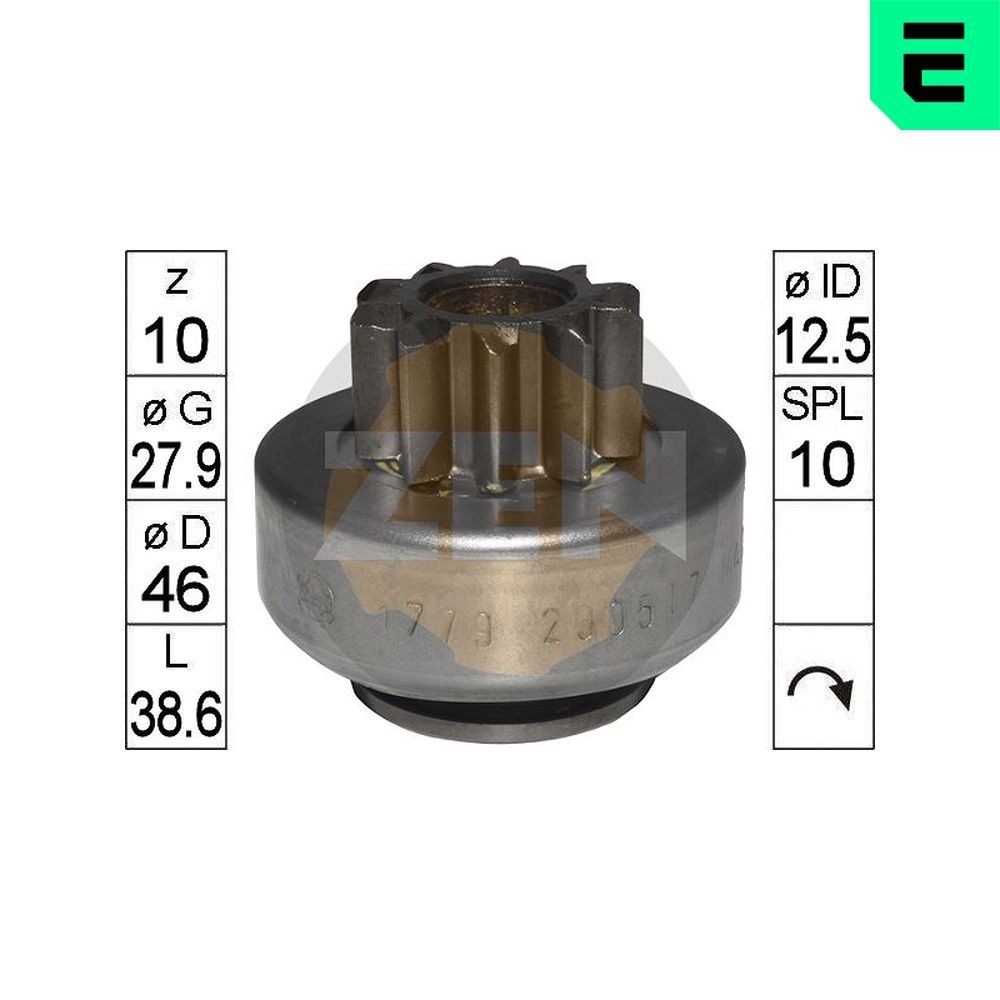 ERA Vrijwielaandrijving, starter ZN1779 Fiat MULTIPLA Vrijwielaandrijving, starter ERA ZN1779