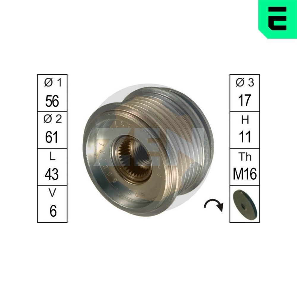 ERA Generator friløbskobling ZN5378 ZN5378 Generator friløbskobling ERA SSANGYONG ACTYON