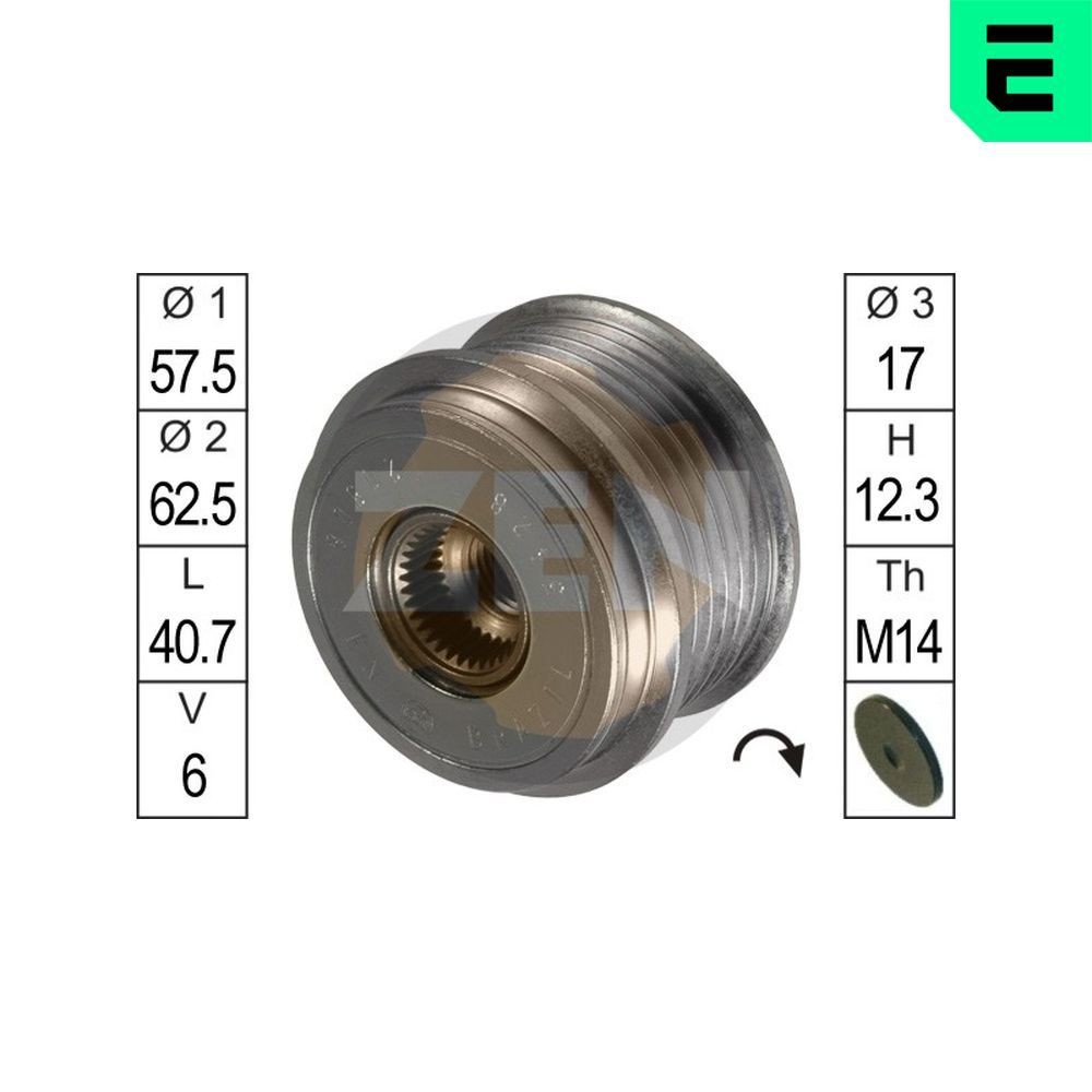 ERA Ģeneratora brīvgaitas mehānisms ZN5428 ERA ZN5428 orģinālās Ģeneratora brīvgaitas mehānisms Jeep Cherokee KJ cena