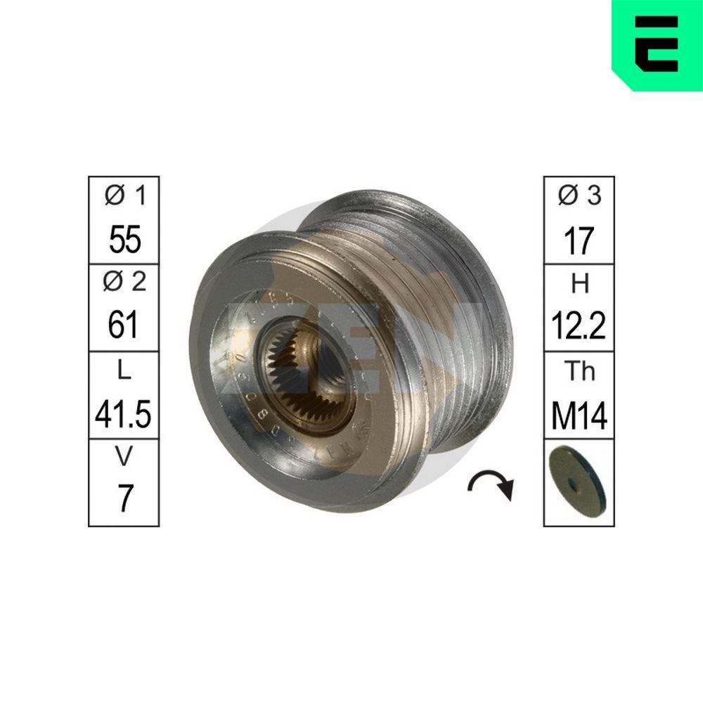 ERA Ģeneratora brīvgaitas mehānisms ZN5502 ZN5502 Ģeneratora brīvgaitas mehānisms ERA ALFA ROMEO STELVIO