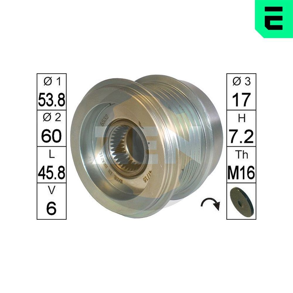 ERA Ģeneratora brīvgaitas mehānisms ZN5532 ZN5532 Ģeneratora brīvgaitas mehānisms ERA OPEL MERIVA