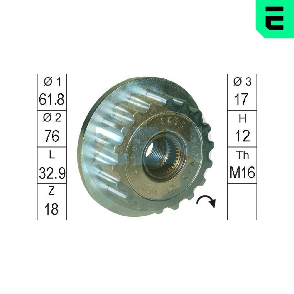 ERA Generator friløbskobling ZN5533 Generator friløbskobling ERA ACTYON ZN5533 billig