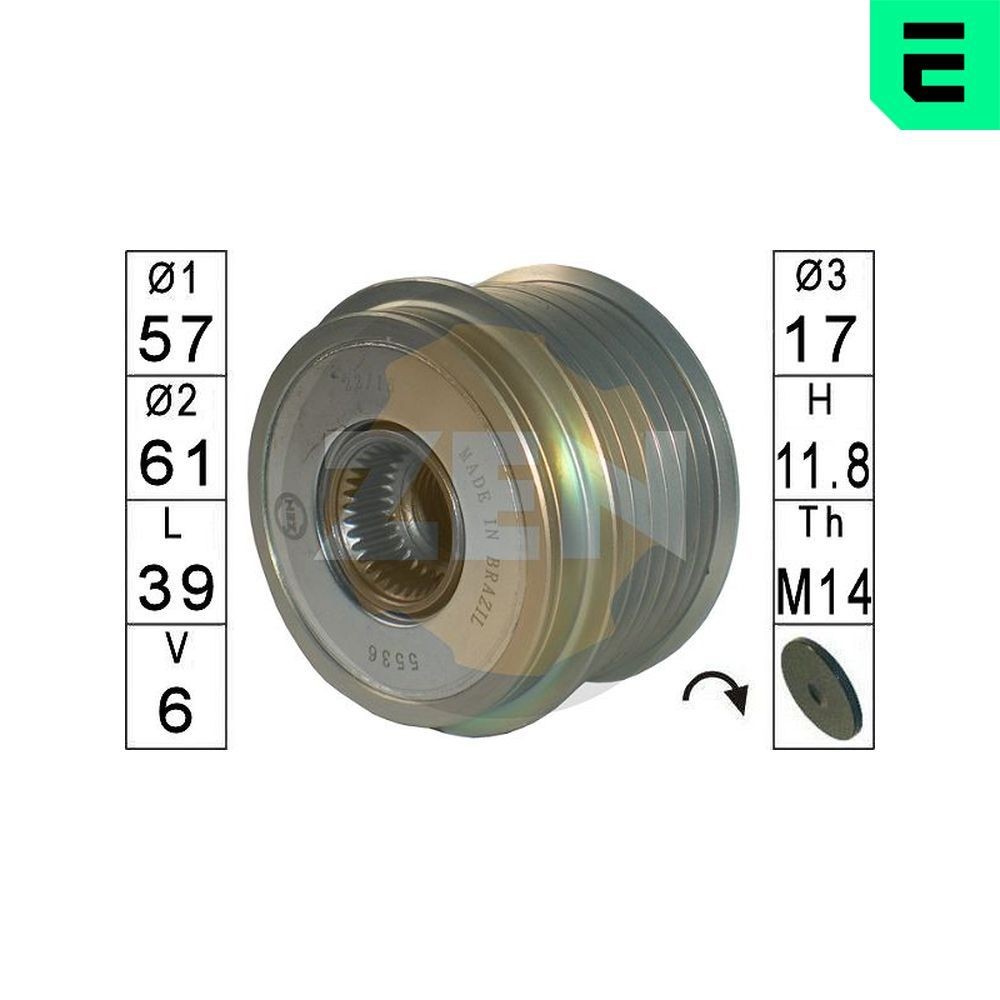 ERA Ģeneratora brīvgaitas mehānisms ZN5536 ERA ZN5536 Ģeneratora brīvgaitas mehānisms Jeep Cherokee KJ orģinālās cena