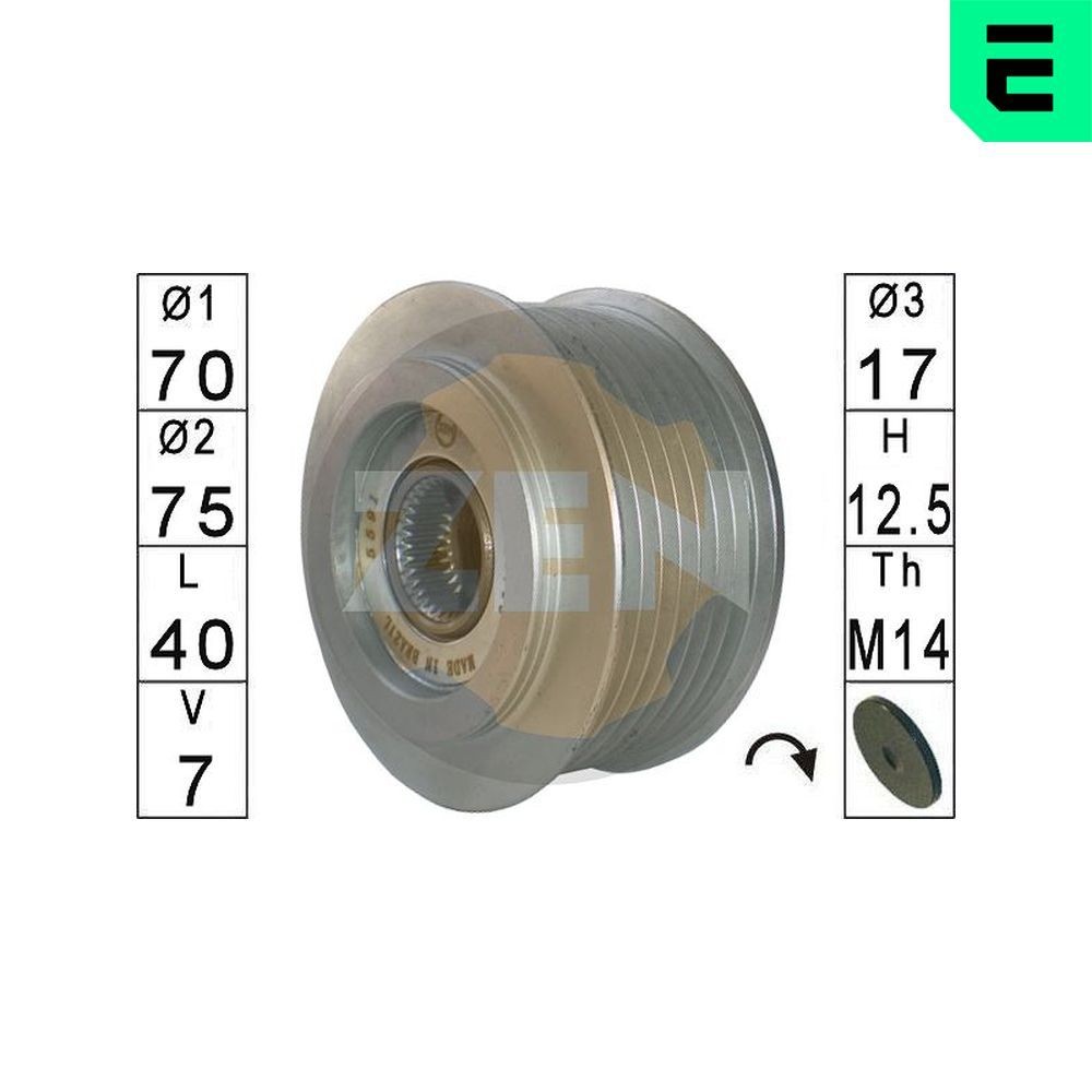 ERA Alternator Freewheel Clutch ZN5591 ERA ZN5591 Honda Jazz GD alternator pulley replacement