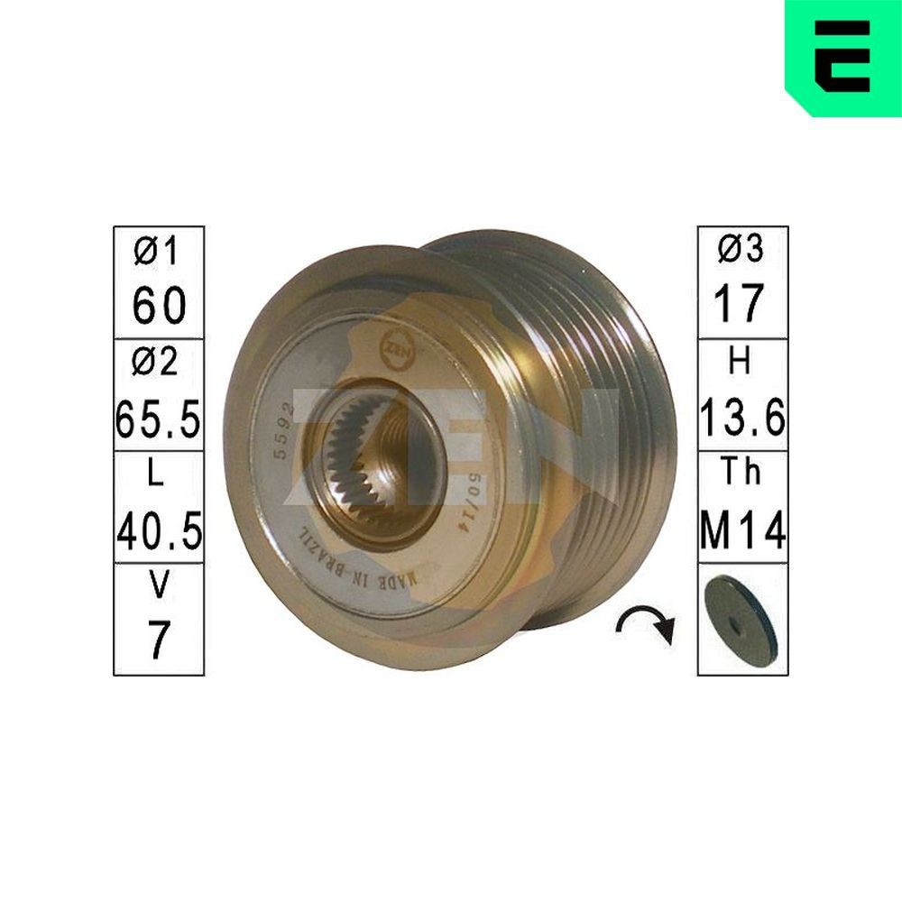 ERA Dispositivo ruota libera alternatore ZN5592 ZN5592 costo Puleggia alternatore HYUNDAI GETZ ERA
