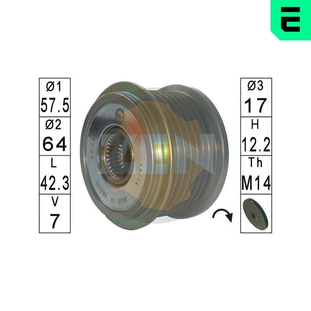 ERA Dispositivo ruota libera alternatore ZN5609 ZN5609 costo Puleggia alternatore ERA TOYOTA YARIS