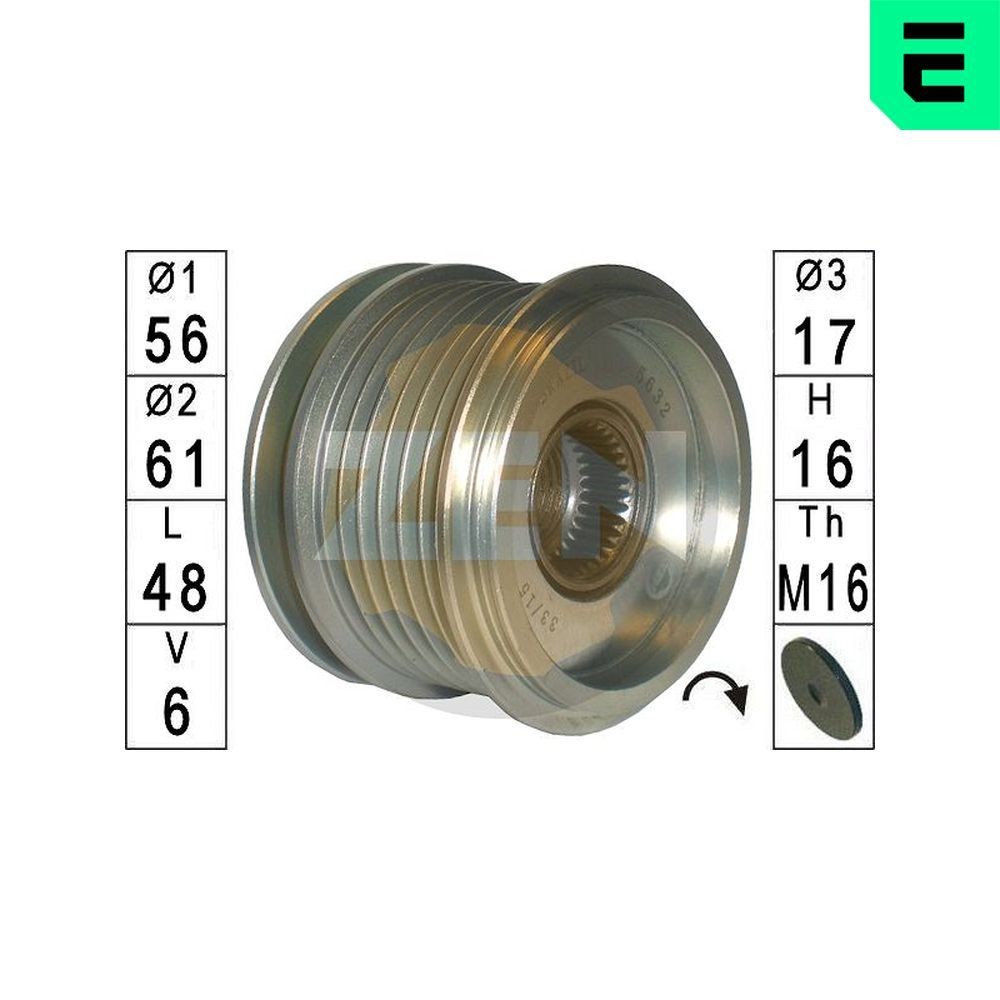 ERA Vapaakytkin ZN5632 ZN5632 ERA Laturin hihnapyörä AUDI 90