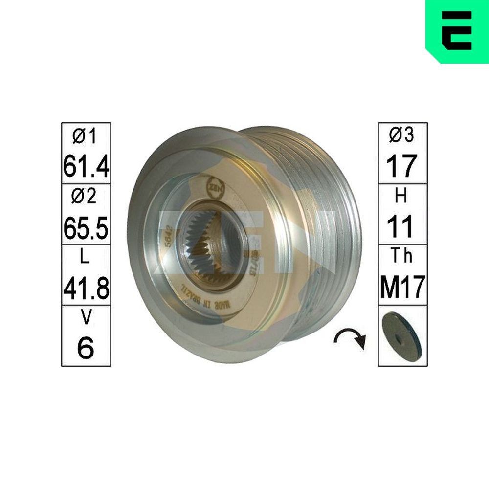 ERA Poulie roue libre, alternateur ZN5642 Fiat PANDA Poulie d'alternateur ERA ZN5642