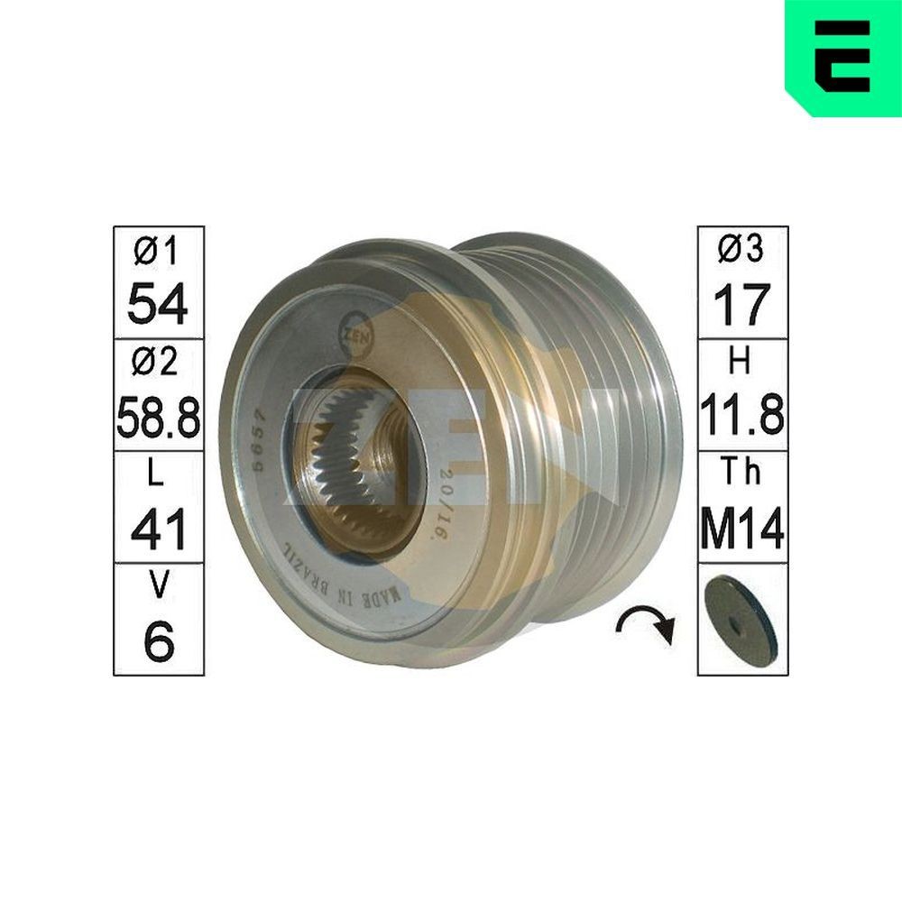 ERA Dispositivo ruota libera alternatore ZN5657 ZN5657 costo Puleggia alternatore ERA HYUNDAI GETZ