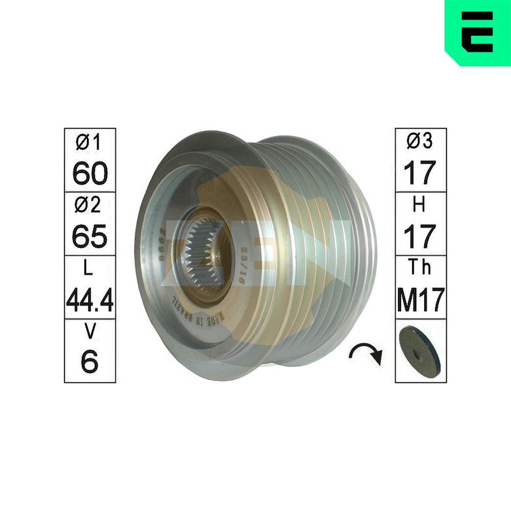 ERA Roda livre do alternador ZN5662 Peças de alternador ERA Peugeot 5008 ZN5662