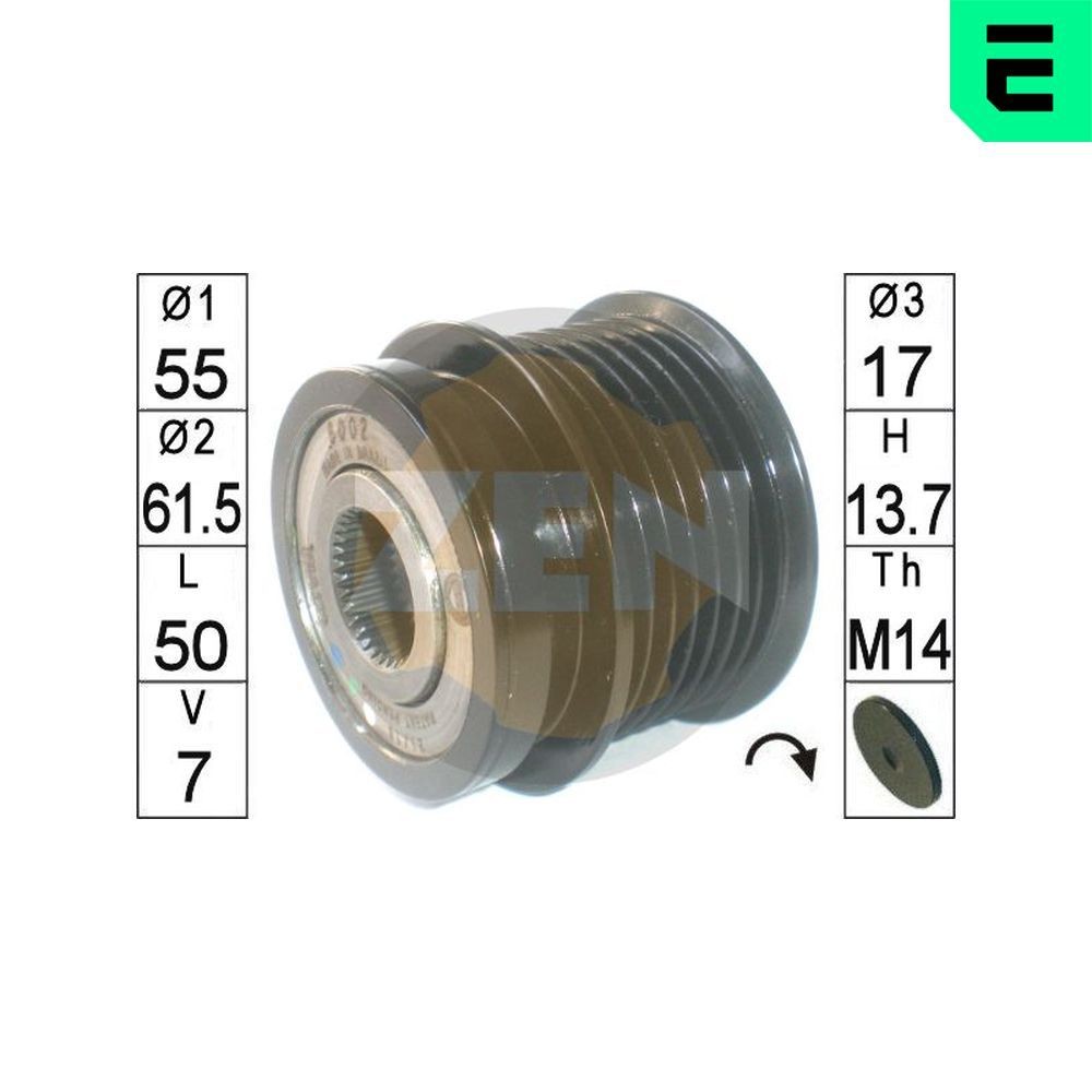 Poulie roue libre, alternateur ERA ZN6002 ERA ZN6002 Poulie roue libre alternateur TOYOTA AVENSIS 2002