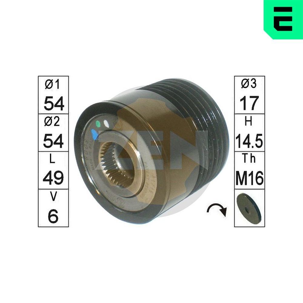 ERA Poulie roue libre, alternateur ZN6009 Fiat PANDA Poulie roue libre alternateur ERA ZN6009