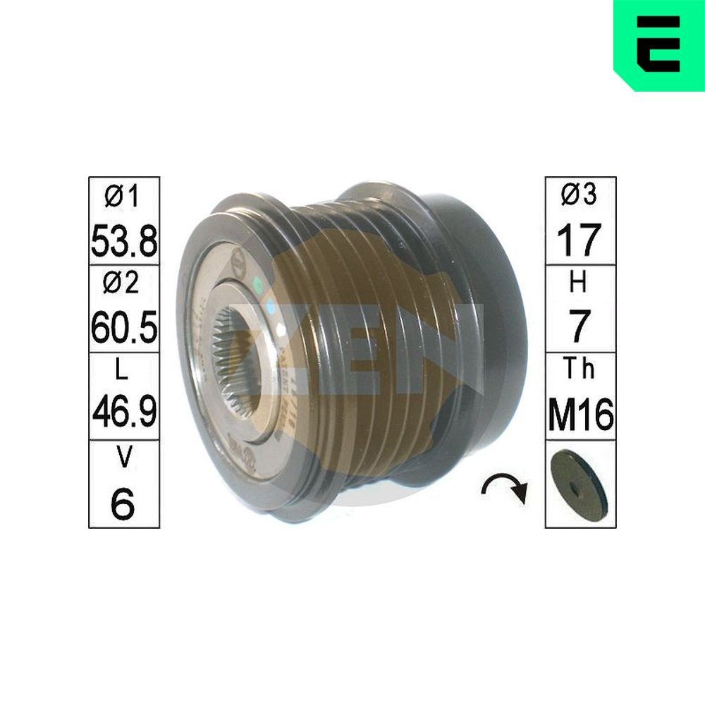 ERA Voľnobeżka alternátora ZN6012 ZN6012 Voľnobeżka alternátora ERA SUBARU XV