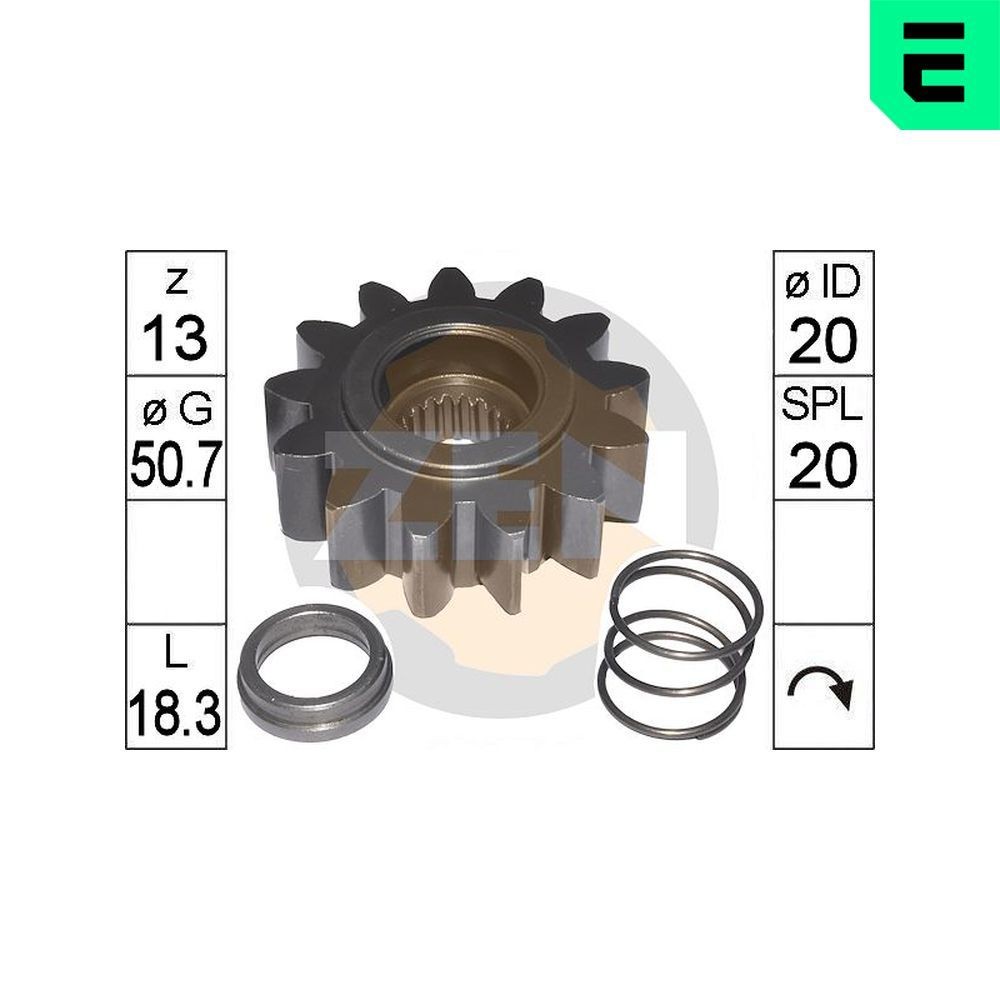 ERA Spidshjul, starter ZN9791 ZN9791 Friløbsgear, starter RENAULT MODUS ERA