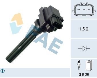 FAE Bobine 80397 Ford FIESTA Ontstekingsspoel FAE 80397