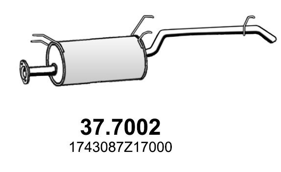 ASSO Rear silencer 37.7002 ASSO 37.7002 Rear silencer - Quargo exhaust system parts