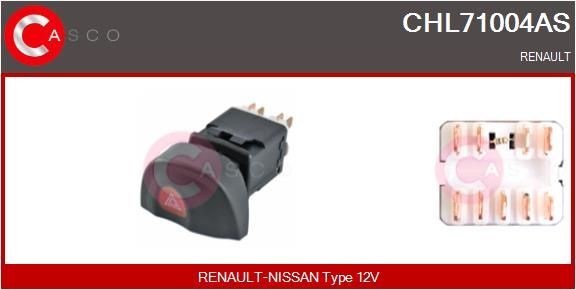 CASCO Alarmlicht schakelaar CHL71004AS Waarschuwingsknipperlamp schakelaar CASCO PASSAT CHL71004AS goedkoop