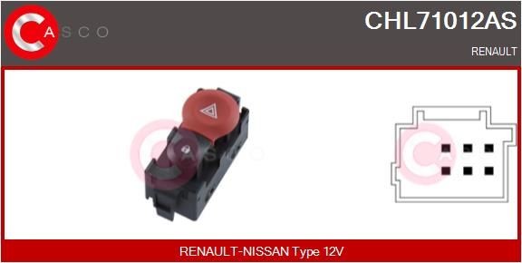 CASCO Διακόπτης φώτων έκτακτης ανάγκης CHL71012AS CASCO Διακόπτης φώτων έκτακτης ανάγκης DACIA CHL71012AS
