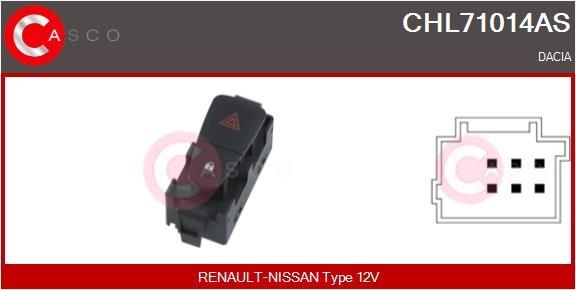CASCO Διακόπτης φώτων έκτακτης ανάγκης CHL71014AS Διακόπτης φώτων έκτακτης ανάγκης CASCO DACIA CHL71014AS
