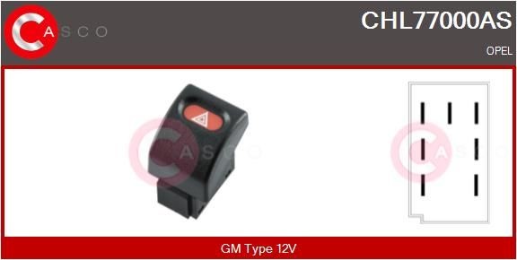 CASCO Interruttore, Lampeggiatore d'emergenza CHL77000AS CASCO CHL77000AS Interruttore, lampeggiatore d'emergenza Opel Astra F CC originali prezzo