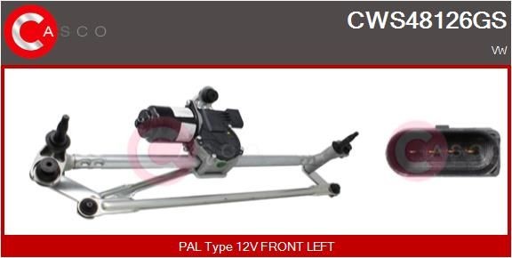 CASCO Système d'essuyage complet CWS48126GS CWS48126GS Tringlerie d'essuie-glace CASCO VOLKSWAGEN BORA