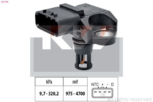 KW Tunnistin, ahtopaine 493 385 493 385 KW Ahtopaine anturi Volvo 240 hinta