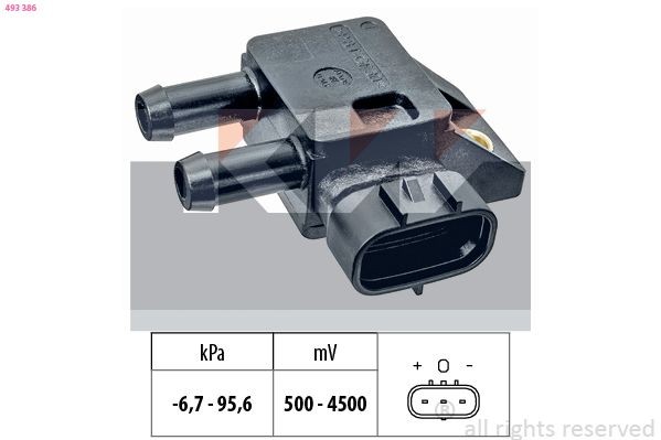 KW Sensori, pakokaasupaine 493 386 493 386 KW Dpf paine-eroanturi CHEVROLET SILVERADO