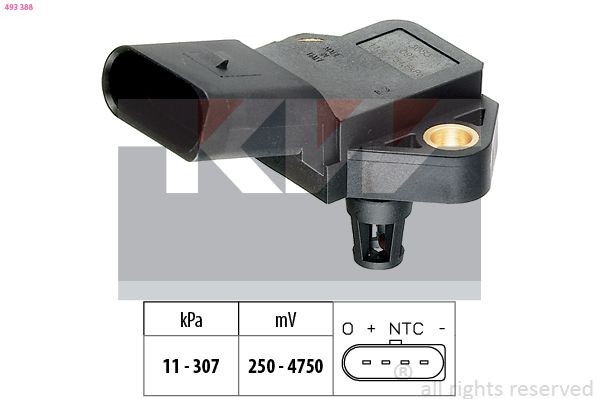 KW Turbodruksensor 493 388 Inlaatdruksensor KW EXPLORER 493 388 goedkoop