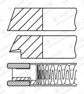 GOETZE ENGINE Σετ δακτυλίων εμβόλου 08-102500-00 GOETZE ENGINE 08-102500-00 Ελατηρια εμβολου V40 Van / Hatchback (525, 526) τιμες