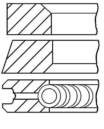 Kolvringsats GOETZE ENGINE 08-104100-00 GOETZE ENGINE 08-104100-00 Kolvringar RENAULT TWINGO 1999