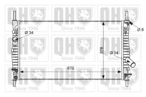 QUINTON HAZELL Kylare QER2408 QER2408 QUINTON HAZELL vattenkylare FORD ESCORT