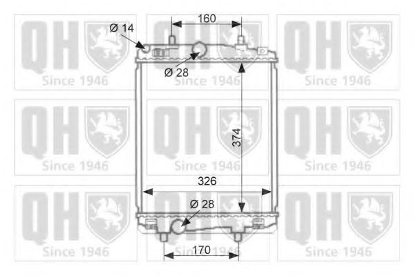 QUINTON HAZELL Radiateur QER2522 QER2522 Radiator CITROËN XANTIA QUINTON HAZELL