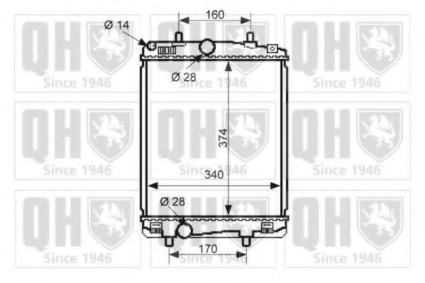 QUINTON HAZELL Radiateur QER2525 QER2525 Radiateur CITROËN XANTIA QUINTON HAZELL