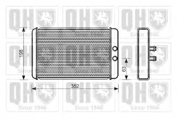 QUINTON HAZELL Výmenník tepla vnútorného kúrenia QHR2165 Radiátor kúrenia PEUGEOT QUINTON HAZELL QHR2165