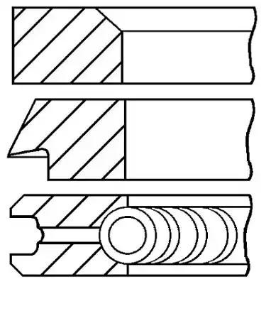 Jeu de segments de pistons GOETZE ENGINE 08-109100-00 GOETZE ENGINE 08-109100-00: Segment Mercedes VITO 1999