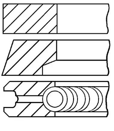 Jogo de segmentos do êmbolo GOETZE ENGINE 08-118000-00 GOETZE ENGINE 08-118000-00: Anéis de compressão Fiat BRAVO 1999