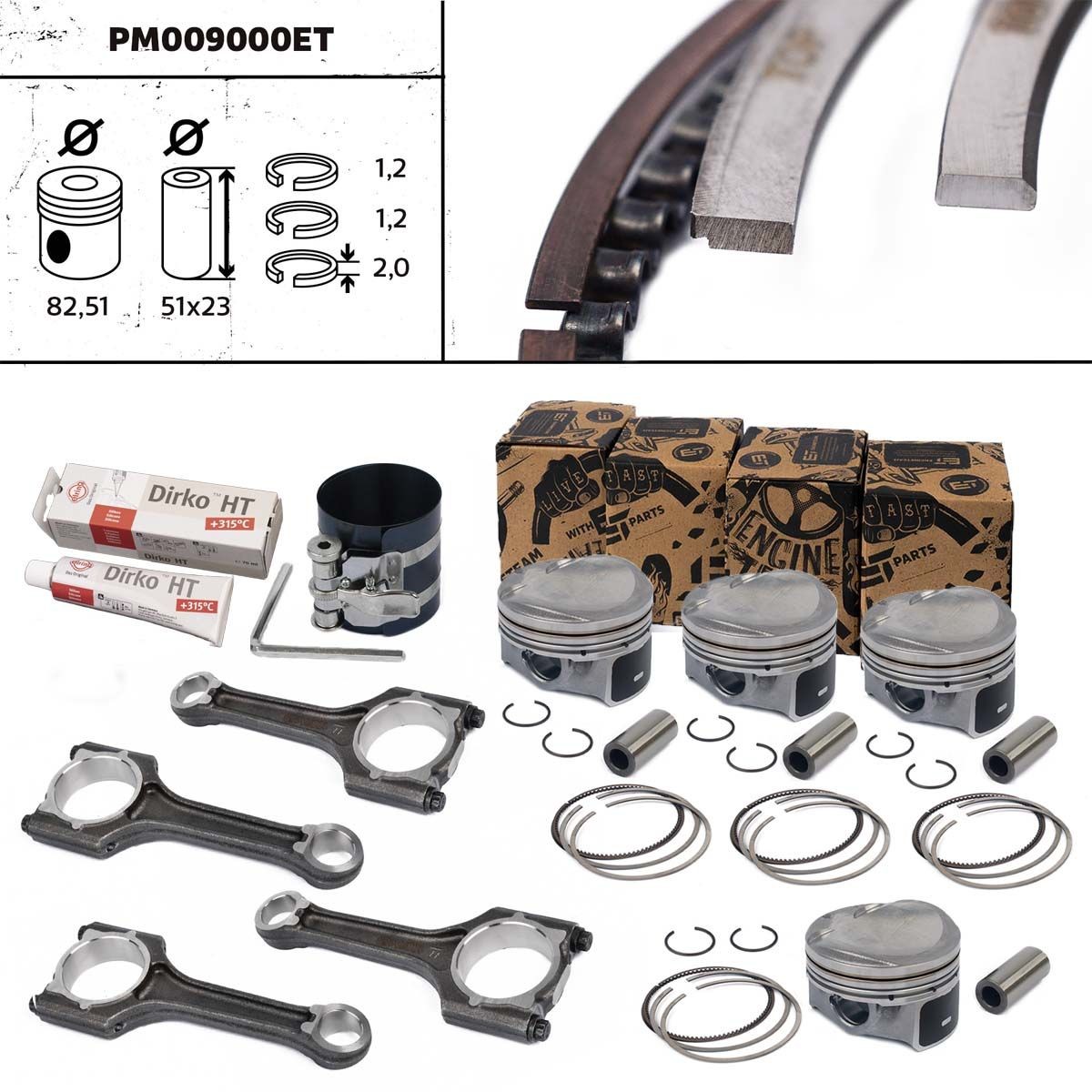 ET ENGINETEAM Pistone motore PM009000ET PM009000ET Pistone ET ENGINETEAM Volkswagen GOLF costo