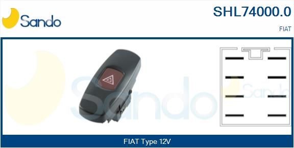 SANDO Alarmlicht schakelaar SHL74000.0 SANDO SHL74000.0 Waarschuwingsknipperlamp schakelaar Fiat Panda 141 prijs