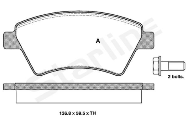 STARLINE Plaquettes de frein BD S329 Audi A1 Freins, plaquettes de freins STARLINE BD S329