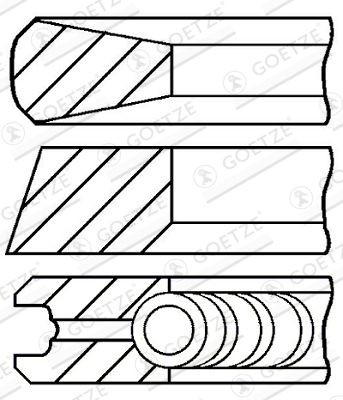 GOETZE ENGINE Kolvirõngakomplekt 08-135300-00 GOETZE ENGINE 08-135300-00 Kolvirõngad Nissan X-TRAIL originaal